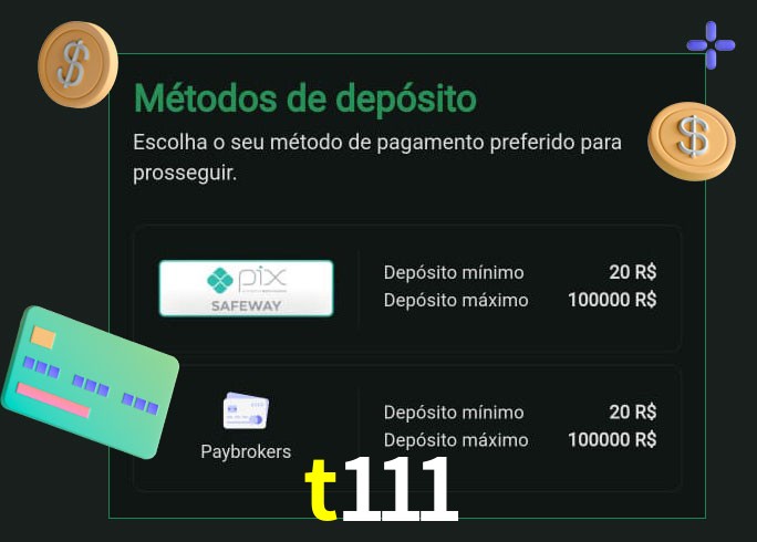 O cassino t111 oferece uma grande variedade de métodos de pagamento